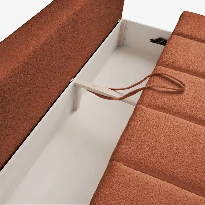 Sofa z Funkcją Spania SARIA Ruda Boucle Nowoczesna