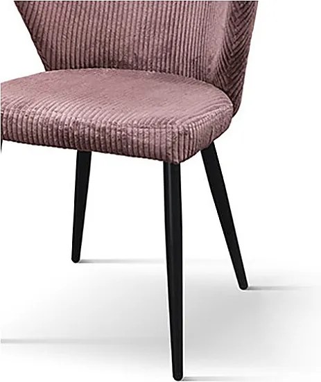 Zestaw 2 liliowych krzeseł z tkaniny z efektem aksamitu, antracytowe nogi - MANTES