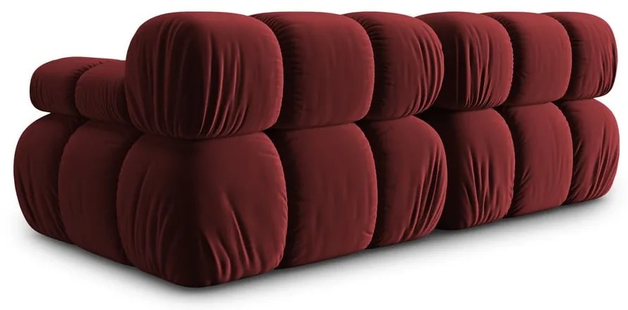 Czerwona aksamitna sofa 188 cm Bellis – Micadoni Home