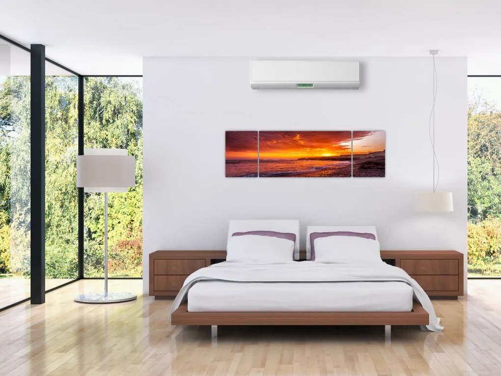 Obraz zachodu słońca nad morzem (170x50 cm)