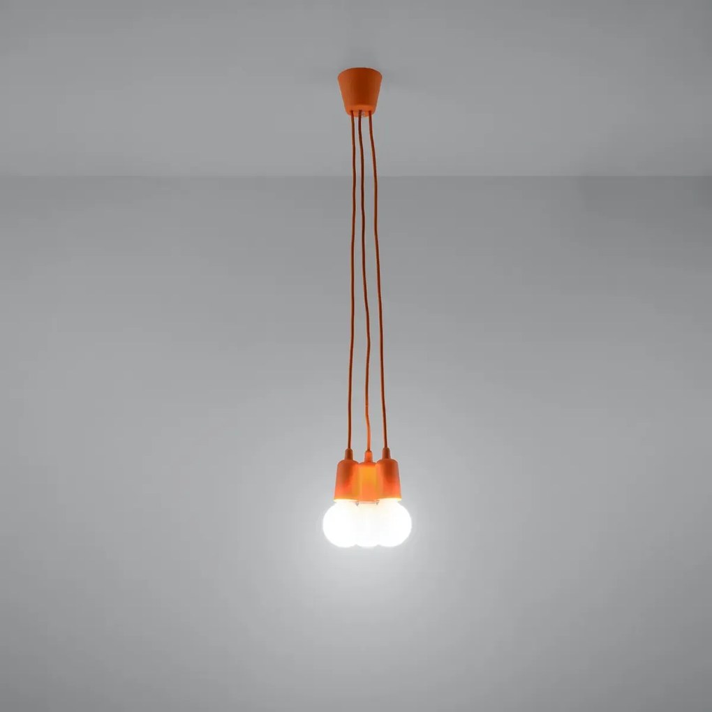 Lampa wisząca DIEGO 3 pomarańczowa SOLLUX  LIGHTING