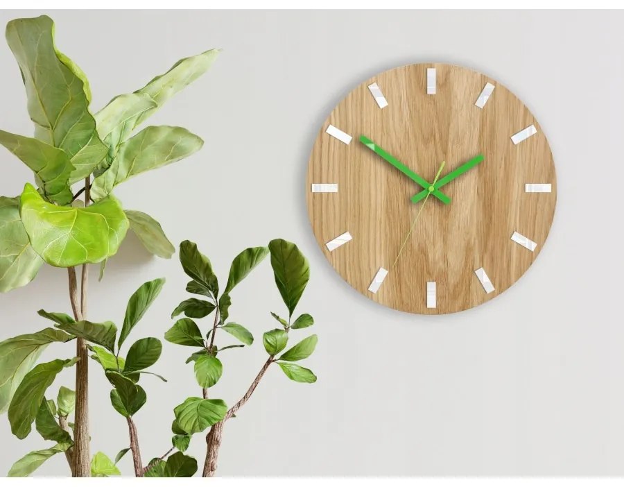 Zegar na ścianę nowoczesny drewniany z cichym mechanizmem okrągły solidny