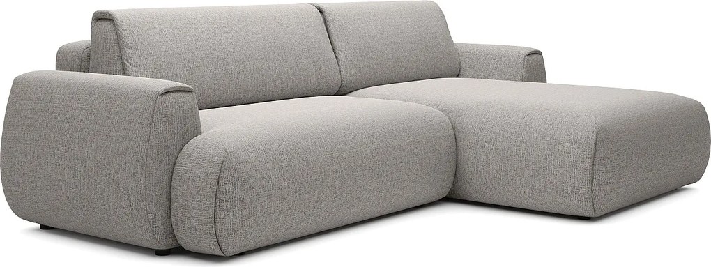 Kanapa narożna rozkładana z tkaniny szenilowej w kolorze szarym MONELIA