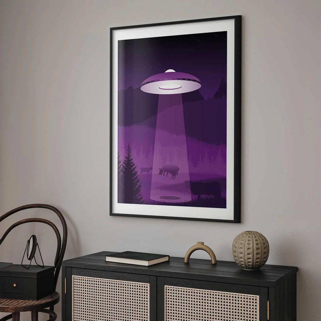 Plakat Ufo 21x30 cm z ramą czarną z marginesem ARTGEIST B