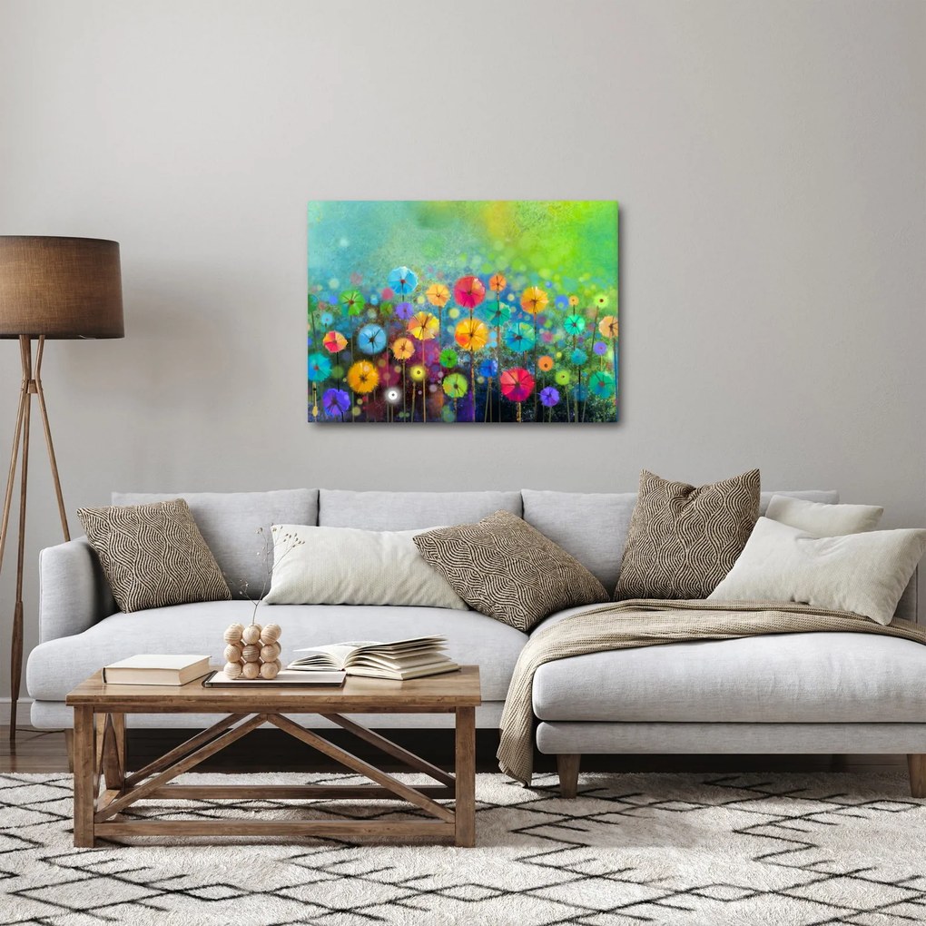 Obraz - Abstrakcyjne kwiaty (70x50 cm)