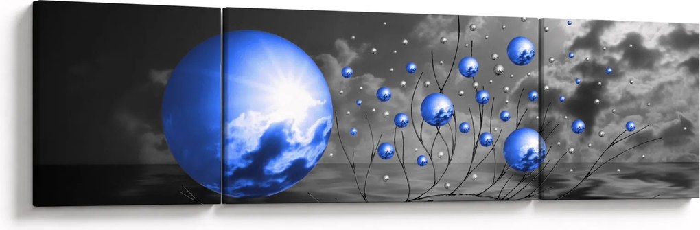 Obraz ciemnoniebieskich kul (170x50 cm)