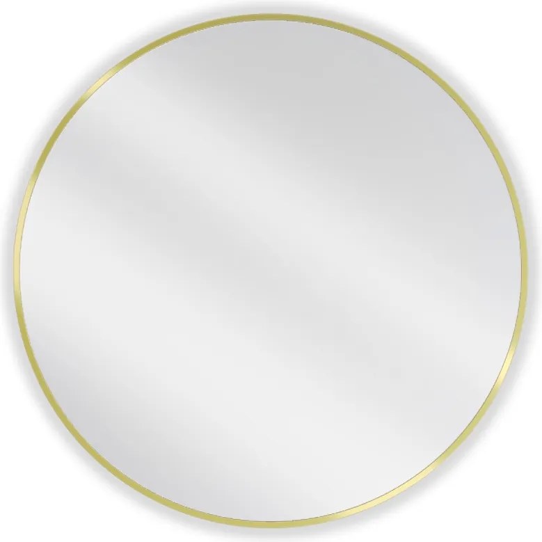 Mexen Loft lustro łazienkowe okragłe 80 cm, rama złota szczotkowana - 9850-080-080-000-50