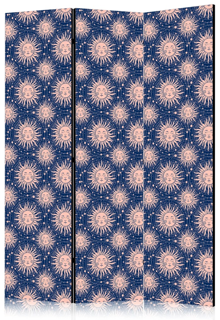 Parawan dwustronny Tła i desenie 135x172 cm 3-częściowy niebieski ARTGEIST B