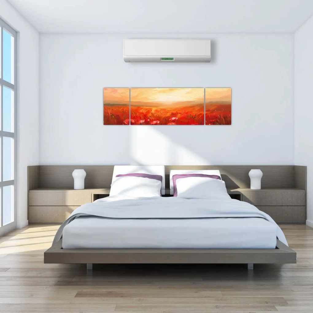 Obraz - Pole maków (170x50 cm)