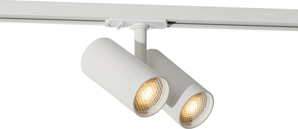 Nowoczesny system oświetleniowy szynowy z 3 reflektorami białymi 1-fazowymi - Iconic Scopio