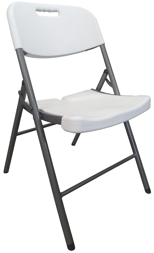 Krzesło cateringowe bankietowe do ogrodu składane z tworzywa sztucznego kolor biały