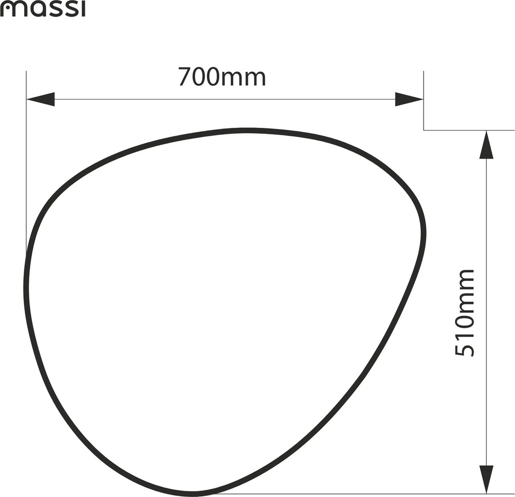 Lustro o nieregularnym kształcie oszlifowane podświetlane plama MOIRA LED | Różne rozmiary : Rozmiar - 70 x 51 cm