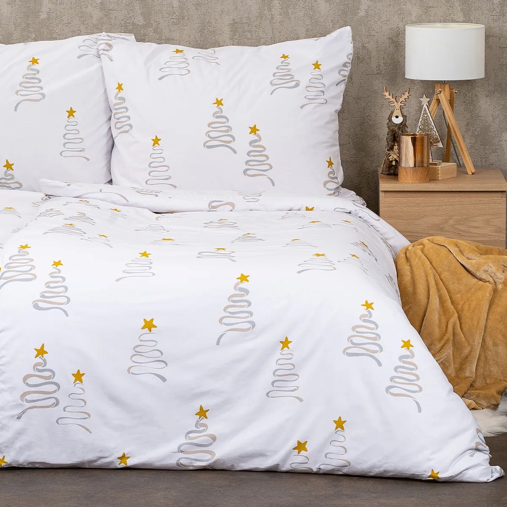 4Home Świąteczna pościel bawełniana Christmas tree, 140 x 200 cm, 70 x 90 cm, 140 x 200 cm, 70 x 90 cm