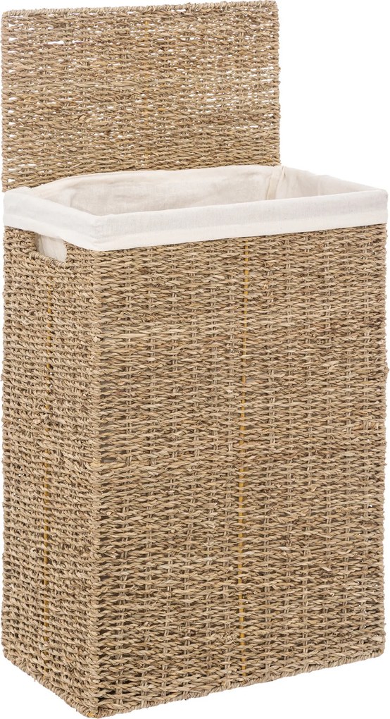 Kosz na pranie z trawy morskiej, 45 L, 38 x 22 x 55 cm