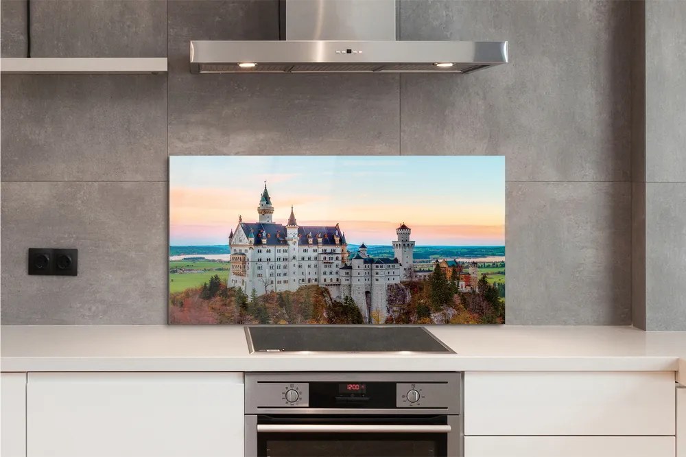 Panel Szklany Zamek w Monachium w Jesiennej Aurze