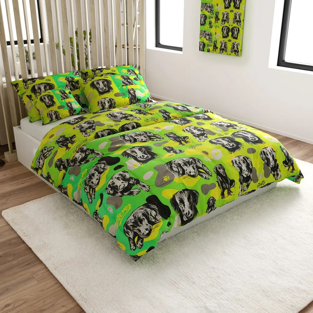 PrzytulneMieszkanie.pl PrzytulneMieszkanie.pl Bawełniana pościel ARTEMIS zielona, 100% bawełna Rozmiar pościeli: 2 szt 70 x 90 cm | 200 x 220 cm