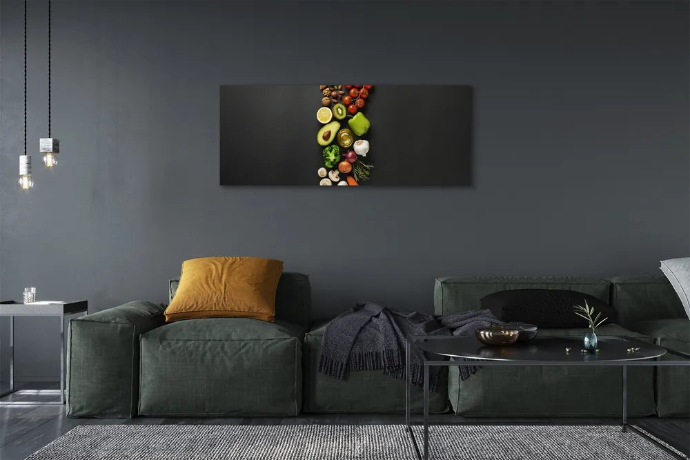Obraz na płótnie Kompozycja Zdrowych Owoców i Warzyw