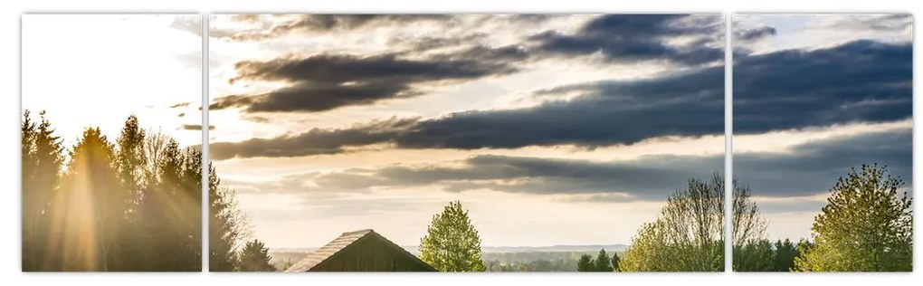 Obraz domku leśnego (170x50 cm)