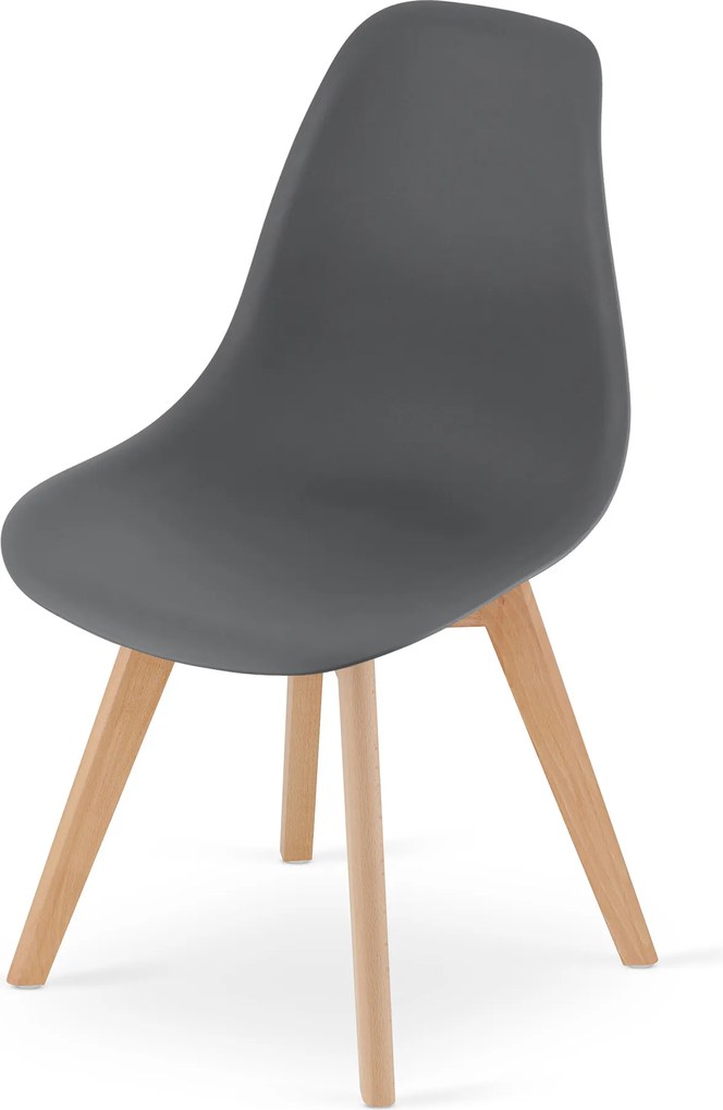 Ciemnoszare krzesło KITO z bukowymi nogami