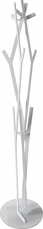 Wieszak na ubrania Uty Ø30x178 cm z żelaza, wolnostojący, minimalistyczny nowoczesny design do przedpokoju lub biura, made in Italy, biały marmur