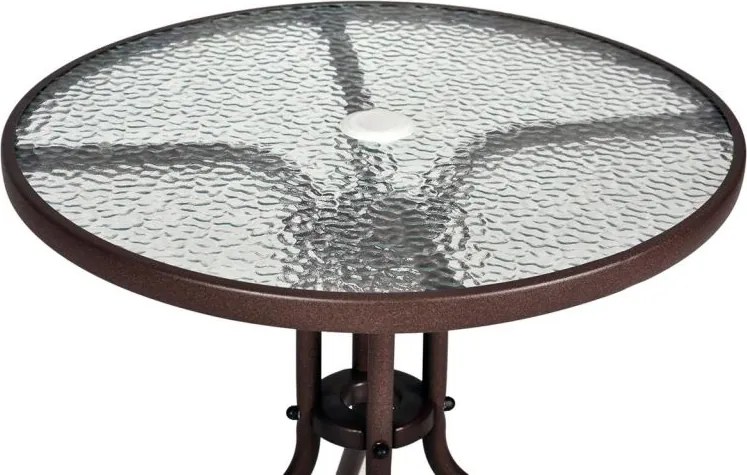 Zestaw ogrodowy, polirattan, 2 krzesła + stół szklany