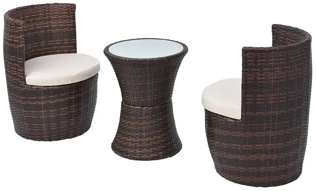 Zestaw brązowych mebli ogrodowych - Lisga