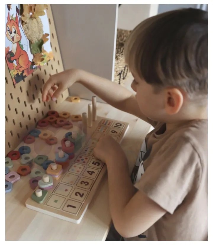 Viga polarb drewniane liczydło sorter nauka liczb montessori