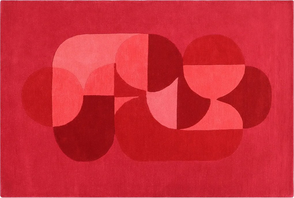 Dywan 100% wełna tuftowany ręcznie - Wiśniowo-czerwony - 160 x 230 cm - 2200g/m² - BLIVORA