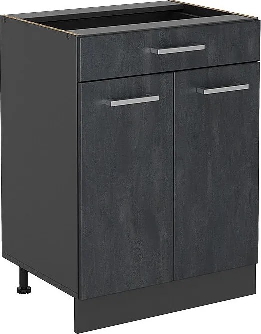 Szafka dolna do kuchni czarny beton 60x46x81.6 r-line