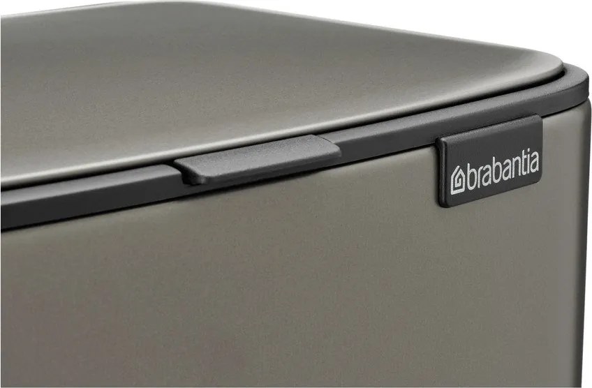 Szary stalowy kosz na śmieci z pedałem 12 l Bo – Brabantia