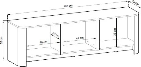 Kaszmirowa potrójna szafka RTV Z6-A76