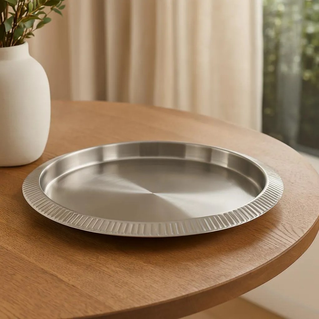 Taca dekoracyjna ze stali nierdzewnej NAHO, Ø 35 cm