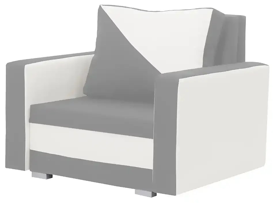 Fotel rozkładany z funkcją spania ASTO1 Jasny szary/Kremowy