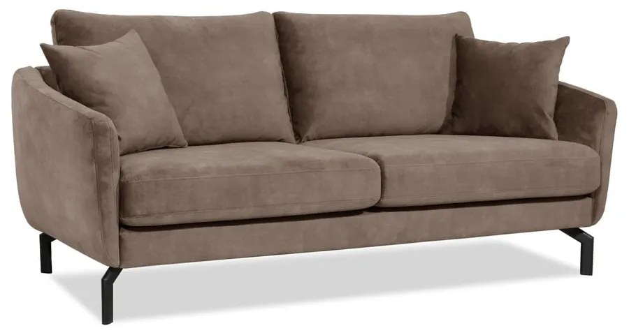 Brązowoszara sofa z aksamitnym obiciem Scandic Magic, szer. 190 cm