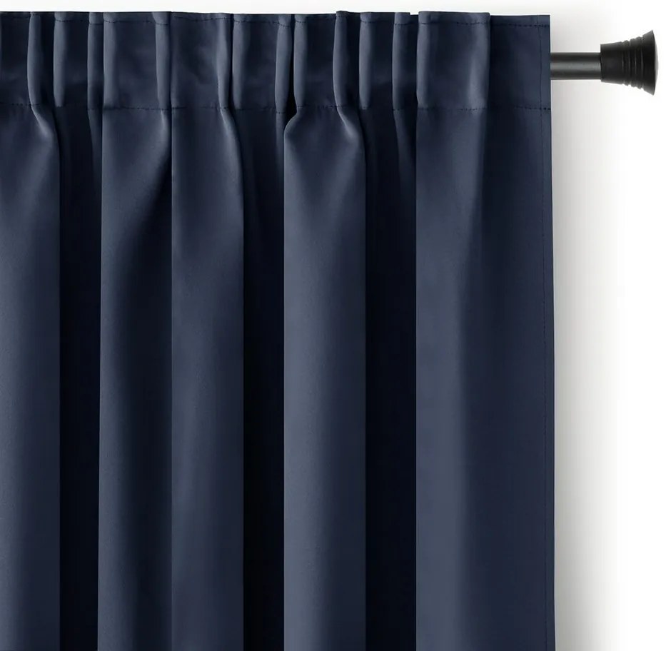 Restilo Zasłona Blackout Oxford Pleat indigo, 140 x 245 cm