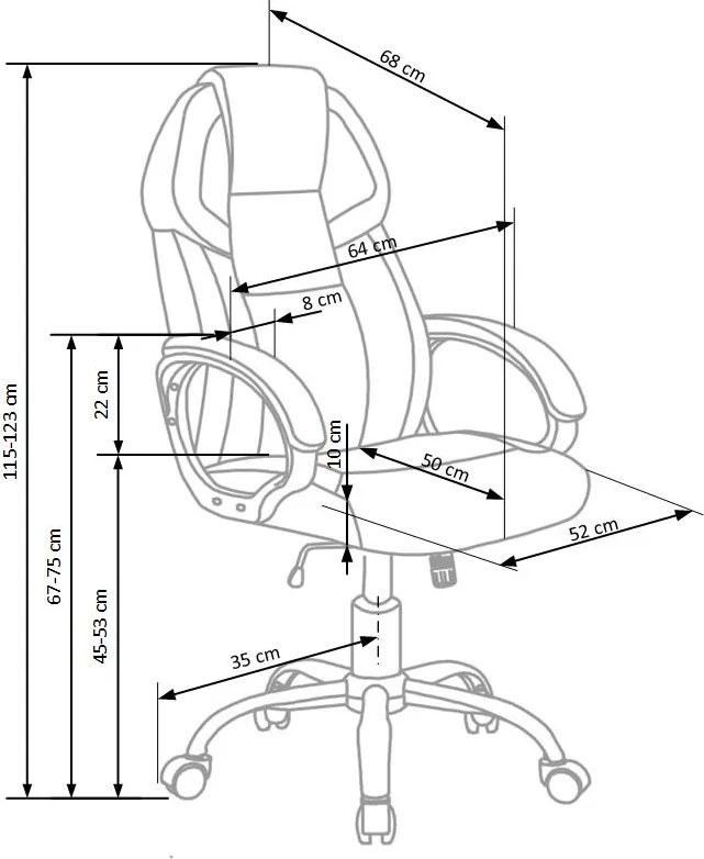 Fotel biurowy tapicerowany ekoskórą Barton