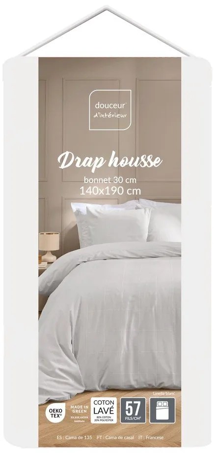 Białe prześcieradło 140x190 cm Linella – douceur d'intérieur