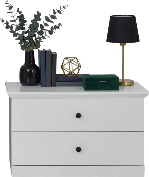 Biała skandynawska komoda z półkami R4-T22