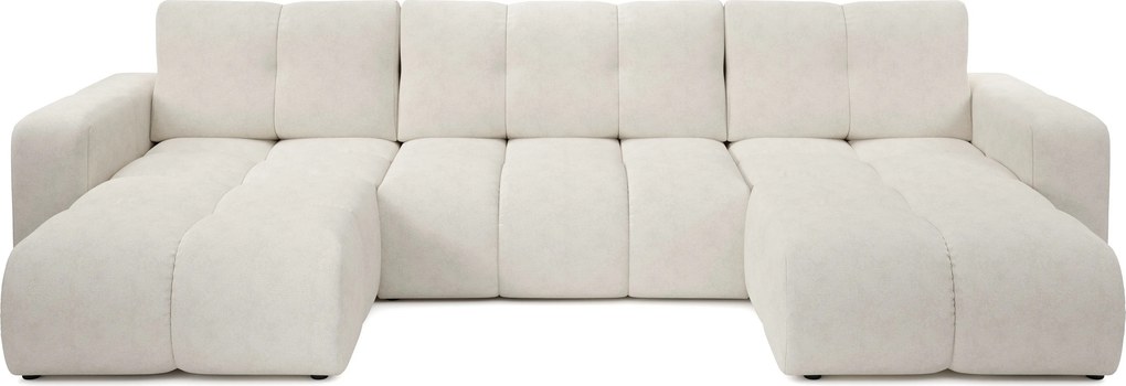 Masseno Narożnik DUCA z funkcją spania i pojemnikiem na pościel Narozniki U, Rozkładana sofa - Beżowy, PERFECT HARMONY 02