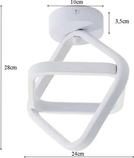 Plafon lampa LED sufitowa geometryczna metalowa AT69-2SL-Biała