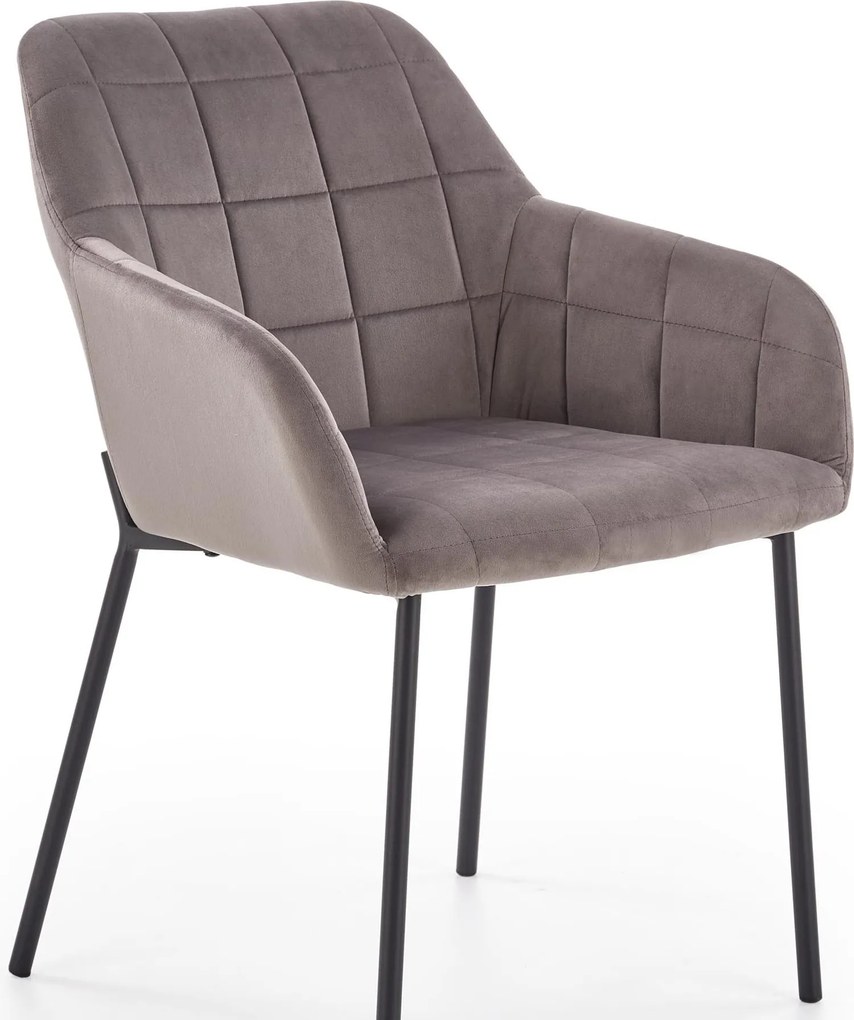 Tapicerowane krzesło do jadalni z wysokimi podłokietnikami K305