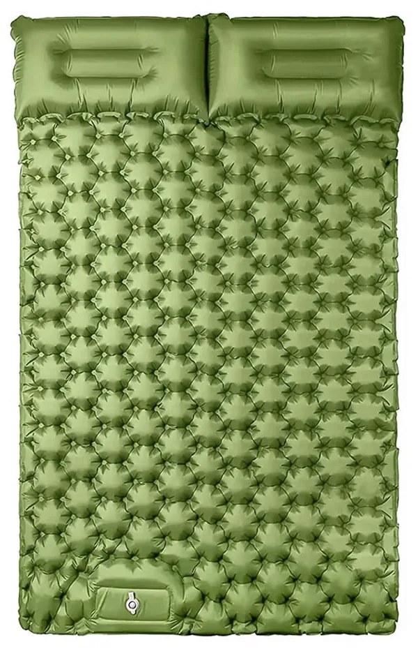 Dwuosobowy materac turystyczny, zielony