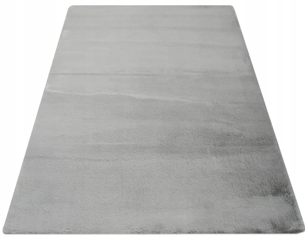 Miękki dywan Rabbit z pluszu, jasnoszary