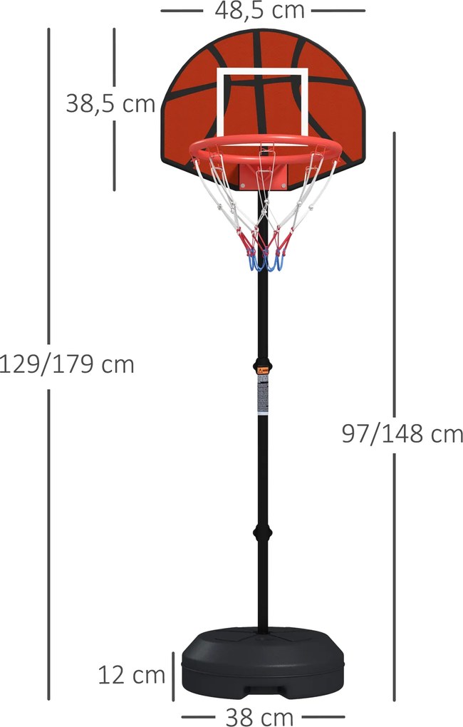 SPORTNOW Stojak do koszykówki, regulowana wysokość, magnetyczna tarcza do darta, 98-148 cm, Czarny