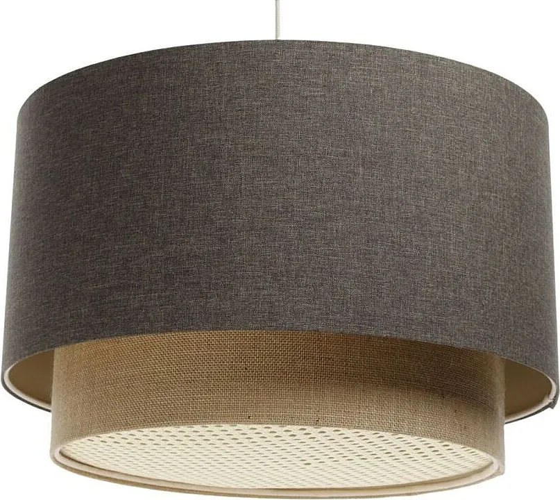 Lampa wisząca ERUTAN DOUBLE RATTAN 60 szara/beżowa