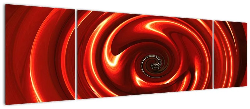 Abstrakcyjny obraz - czerwona spirala (170x50 cm)