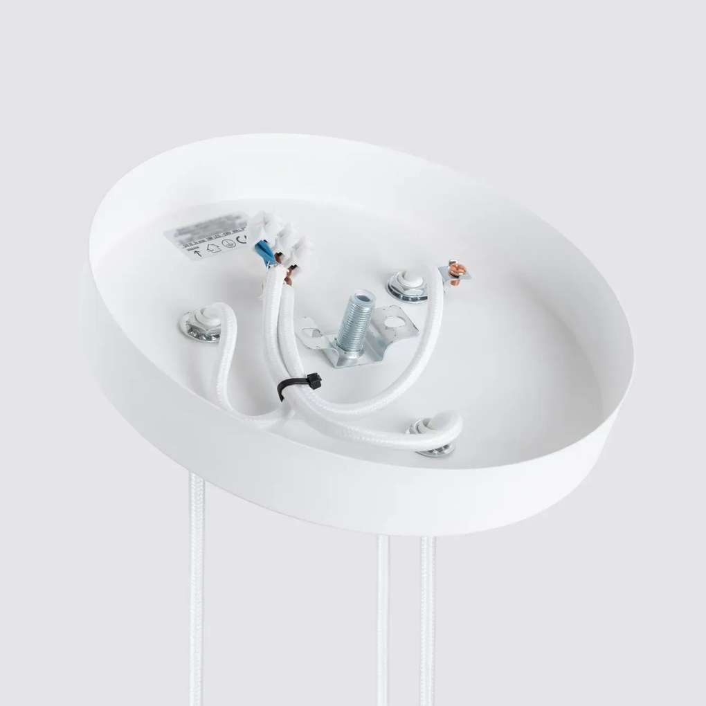 Lampa wisząca KARBON 3P biała ryflowana SOLLUX  LIGHTING