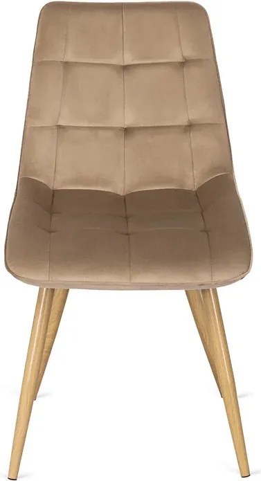 Zestaw Stół Prostokątny Rozkładany CLARK 120-160 cm Dąb Artisan/Czarny i 4 Krzesła Tapicerowane do Salonu RODRI Beżowe