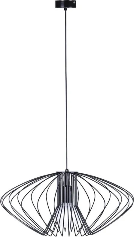 Czarna lampa wisząca z drucianym kloszem S544 T9-M99
