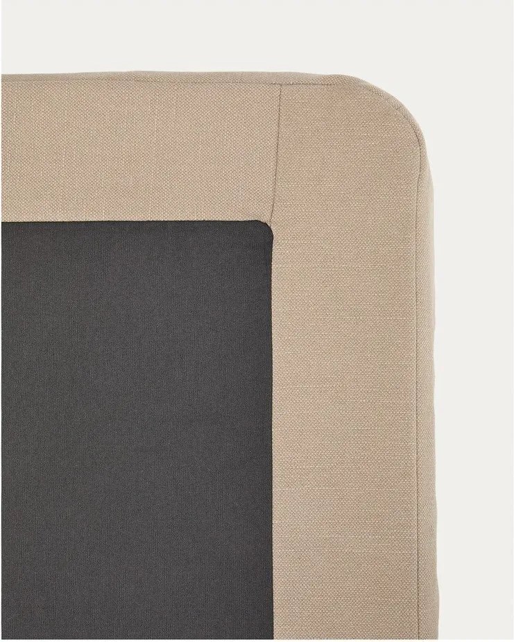 Szarobrązowe tapicerowane łóżko dwuosobowe bez zagłówka 180x200 cm Jaira – Kave Home